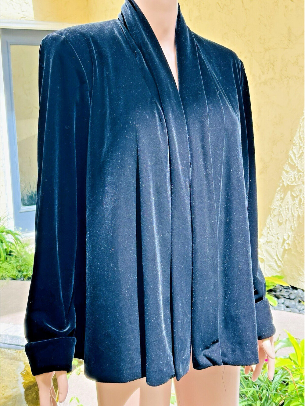 J.R. Nites by Caliendo Black Velvet Swing Blazer Jacket Coat 80s 90s Boho Glam